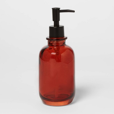 Apothecary Glass Soap/Lotion Dispenser Amber - Threshold&#8482;