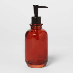 Apothecary Glass Soap/Lotion Dispenser Amber - Threshold™ - 1 of 4