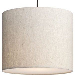 Progress Lighting Markor 1-Light Pendant, Steel, Brushed Nickel/Matte Black/Vintage Brass, Black Parchment Fabric Shade - 1 of 1