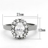 Slickblue Women's CZ Ring, Silver Tone, Round Center Stone, Accent Halo Style, Polished Steel, Size 5-10 - 2 of 4