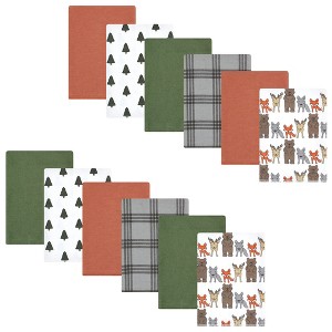 Hudson Baby Infant Boy Cotton Flannel Burp Cloths Bundle, Wild Forest, One Size - 1 of 4