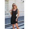 Clearlove Women's Spring Summer Dress, Women's Buttons Crew Neck Casual Business Dress T Shirt, Casual Sleeveless Vest Dresses - 4 of 4