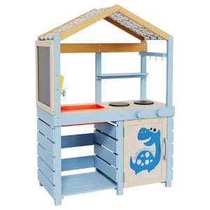 Outdoor Mud Kitchen for Kids¨CWooden Play Kitchen with Canopy,Sink & Chalkboard ¨C Includes 2 Stoves,Storage & Cooking Accessories¨CGift for Ages 3+ - 1 of 4