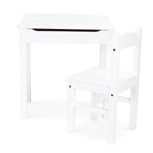 Melissa & Doug Wooden Child's Lift-Top Desk and Chair - White - 1 of 4