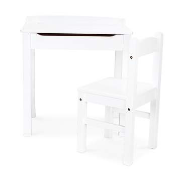Melissa & Doug Wooden Child's Lift-Top Desk and Chair - White