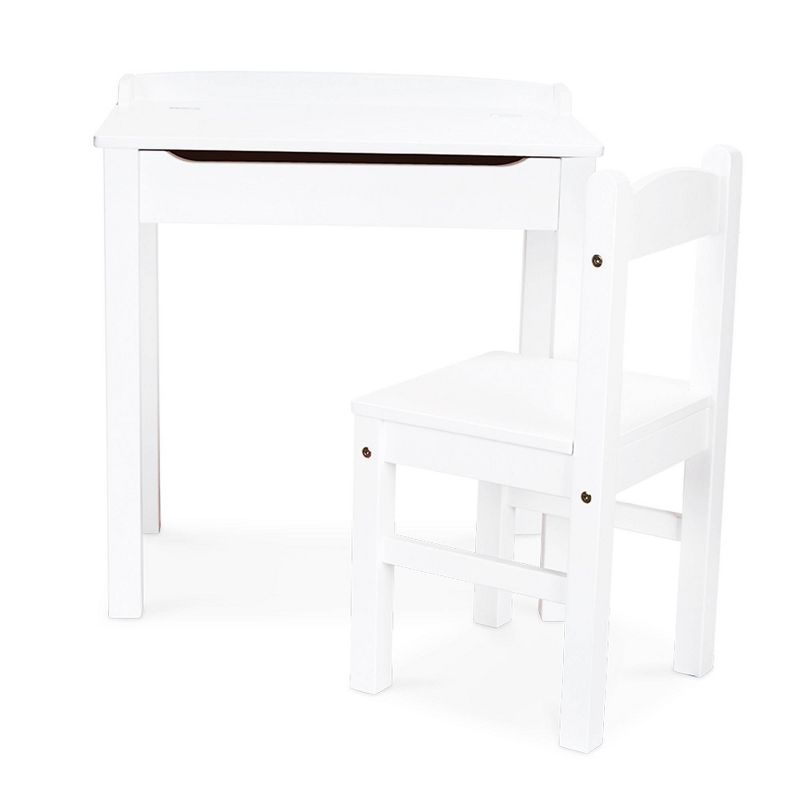 Melissa &#38; Doug Wooden Child&#39;s Lift-Top Desk and Chair - White, 1 of 13
