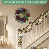 coucheta Christmas Wreath with Lights, Xmas Garlands Decoration with Battery Operated Lights with Timer, Window Indoor Holiday Decor - 4 of 4