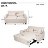 NicBex Convertible Sleeper Chair,Wild Style Pull-out Sofa Bed with 2 Lumbar Pillows,Couches with Solid Wood Frame for Living Room,Beige - 3 of 4