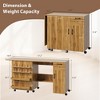 Folding Sewing & Craft Station with Locking Wheels - Mobile Table with Storage Shelves, Drawer for Bedroom & Small Spaces - 2 of 4