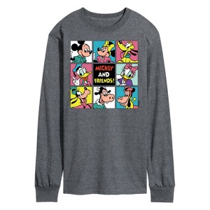 Men's - Disney - Mickey and Friends Grid Long Sleeve Graphic T-Shirt - 1 of 4