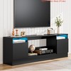 Modern 70" Wooden TV Stand for Living Room –  Lighting, Storage Cabinets & Open Shelves, Fits up to 75" TVs and 36" Electric Fireplace - 2 of 4