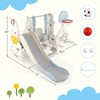 Costway 7-in-1 Toddler Slide with Height Adjustable Basketball Hoop & Swing Golf Soccer - 3 of 4