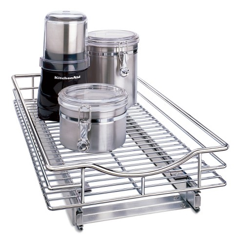 HOMEIBRO Sliding Undersink Organizer Pull Out Cabinet Shelf Organization and Storage, Silver