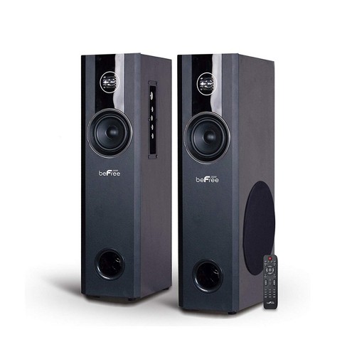beFree Sound 2.1 Channel Home Theater Bluetooth Powered Double Tower Speakers in Black - image 1 of 3