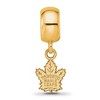 Black Bow Jewelry 14k Yellow Gold Plated Sterling Silver Toronto Maple Leafs NHL Bead Charm - 2 of 4