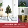Whisen 22.5in Christmas Tree 2-Pack Outdoor Pre-Lit Artificial Pine Cordless with 24 Lights and Stakes - Grren - 3 of 4