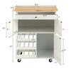 Costway Rolling Kitchen Island Serving Cart Storage Cabinet w/ Wine Rack - 3 of 4