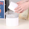 LunaLulinlk White 0.5 Gallon (2 Liter) Twist-On Lid Mini Trash Can for Bedroom Dresser - 4 of 4