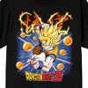 Dragon Ball Z Super Saiyan Goku, Seven Dragon Balls, Kanji Text with Aura, Logo, Speeding Background on Black Short Sleeve Adult T-Shirt - 2 of 4