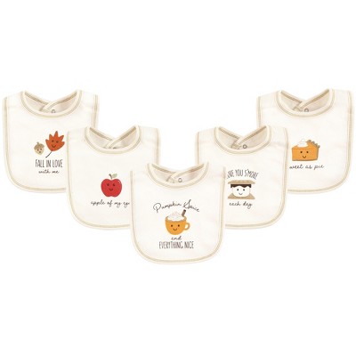 Image of Touched by Nature Unisex Baby Organic Cotton Bibs, Fall Food, One Size