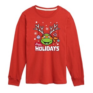 Boys' - Teenage Mutant Ninja Turtles - Happy Holidays Long Sleeve Graphic T-Shirt - 1 of 4