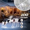 Angel Sar 2pcs 4FT Moose Family LED Decor, 200 LED Leather String Lights, 3.6W Outdoor Garden Decoration with White Moose Figures for Holiday Display - 3 of 4