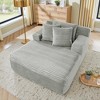TiramisuBest Single lazy sofa lounge chair, no assembly required, made of velvet fabric, fluffy modern single lounge chair - 3 of 4