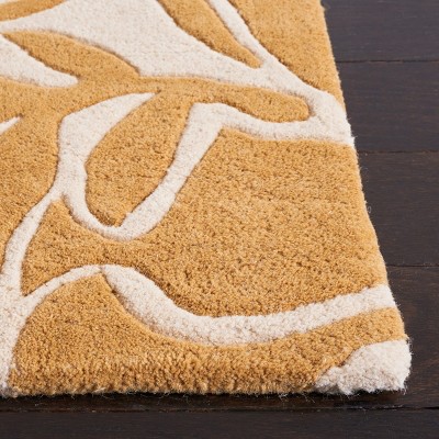 Barcelona Yellow and Off-White Hand-Tufted Wool 4' x 6' Rug