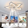 Aoibox Modern Dimmable Flower Ceiling Fan with Light, Remote/App Control, 6-Speed, Timer, for Living Room, Bedroom, Dining Room - 4 of 4