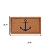 HomeRoots 16" X 30" Light Brown And Navy Blue Anchor Indoor Coir Door Mat - 3 of 4