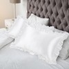 PiccoCasa Satin Retro Luxury Silky with Ruffle Envelope Closure Pillowcases 2 Pcs - 3 of 4