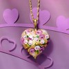 Ross-Simons Italian Multicolored Murano Glass Rose Heart Adjustable Pendant Necklace in 18kt Gold Over Sterling Size - 3 of 4