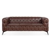 84.06" PU Leather Square Arm 3-Seater Sofa with Removable Cushion and Iron Legs - 3 of 4