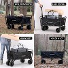Heavy Duty 350 Lbs Capacity Collapsible Wagon, Folding Camping Wagons, Grocery Portable Utility Cart, Adjustable Rolling Carts w/Big Wheels by Boahaus - 2 of 4