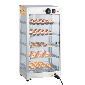 Acekool Stainless Steel 5-Layer Pizza Warmer Display Cabinet with 3D Convection Heating, Temperature Control from 86°F to 185°F, LED Light - 1 of 4