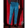 INSPIRE CHIC Men's Velvet Zipper Button Party Straight Leg Shiny Pants - 2 of 4
