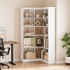 73" L-Shaped Corner Bookshelf - 5-Tier Farmhouse Shelf with 60lb Capacity, Thickened MDF Boards - 3 of 4