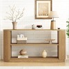 Wood Curved Fluted Storage Console Table,Entryway Display Table with Open Storage Shelf,3-Tier Slim Wood Grain Hallway Sofa Table-Coolbibila - 3 of 4