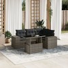 vidaXL 5 Piece Patio Sofa Set with Cushions Gray Poly Rattan - without storage - 2 of 4