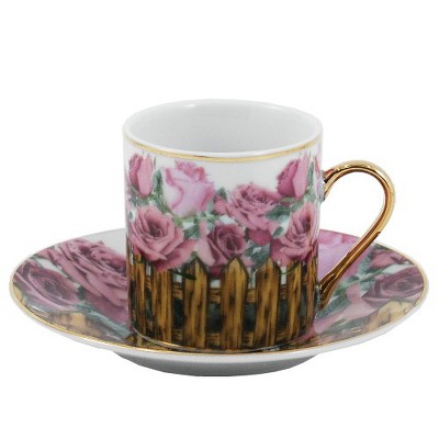 Rose Garden Porcelain Espresso Set 12 Pieces