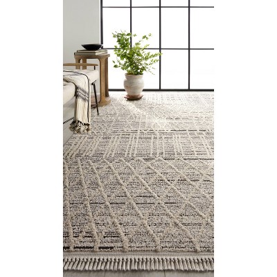 Gray Trellis Handmade Synthetic 4' x 6' Area Rug