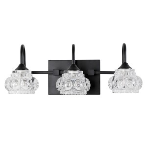 DAKAFUL Crystal Bathroom Vanity Light, Vanity Fixtures with Clear Textured Shades,Wall Sconce Over Mirror,for Bedroom/home decor - 1 of 4