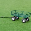 Costway Heavy Duty Lawn Garden Utility Cart Wagon Wheelbarrow Steel Trailer - image 4 of 4