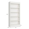 71" Farmhouse Bookcase with Double Fluted Design, 5-Tier Wooden Bookshelf for Living Room or Office - 2 of 4