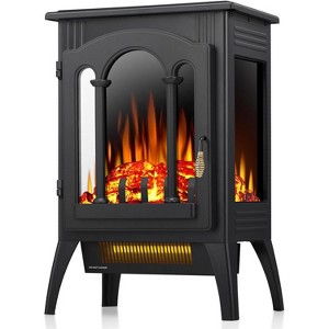 ZAFRO Electric Fireplace Stove, Freestanding Electric Fireplace Heater with Adjustable Flame Brightness, Overheating Protection, 1000W/1500W, - 1 of 4