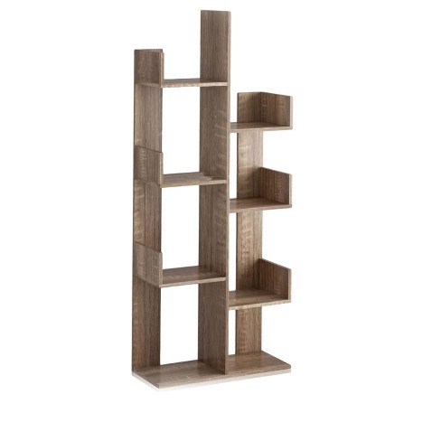 wooden rustic bookshelf