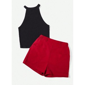 TIME HOLLOW Silver Foil Pleated Mini Skirt - 1 of 3