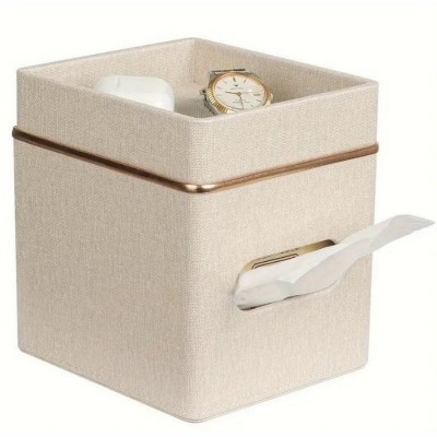 LunaLulink Leather Square Tissue Box Set, Modern Decorative Tissue Holder for Bathroom Vanity, Nightstand, Desk, for Home and Office Decoration