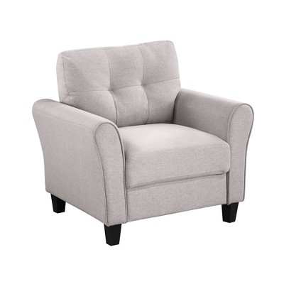 LOVMOR 35" Modern Living Room Armchair Linen Upholstered Couch Furniture for Home or Office