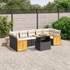vidaXL 8 Piece Patio Sofa Set with Cushions Poly Rattan - Black and Cream without storage - 2 of 4